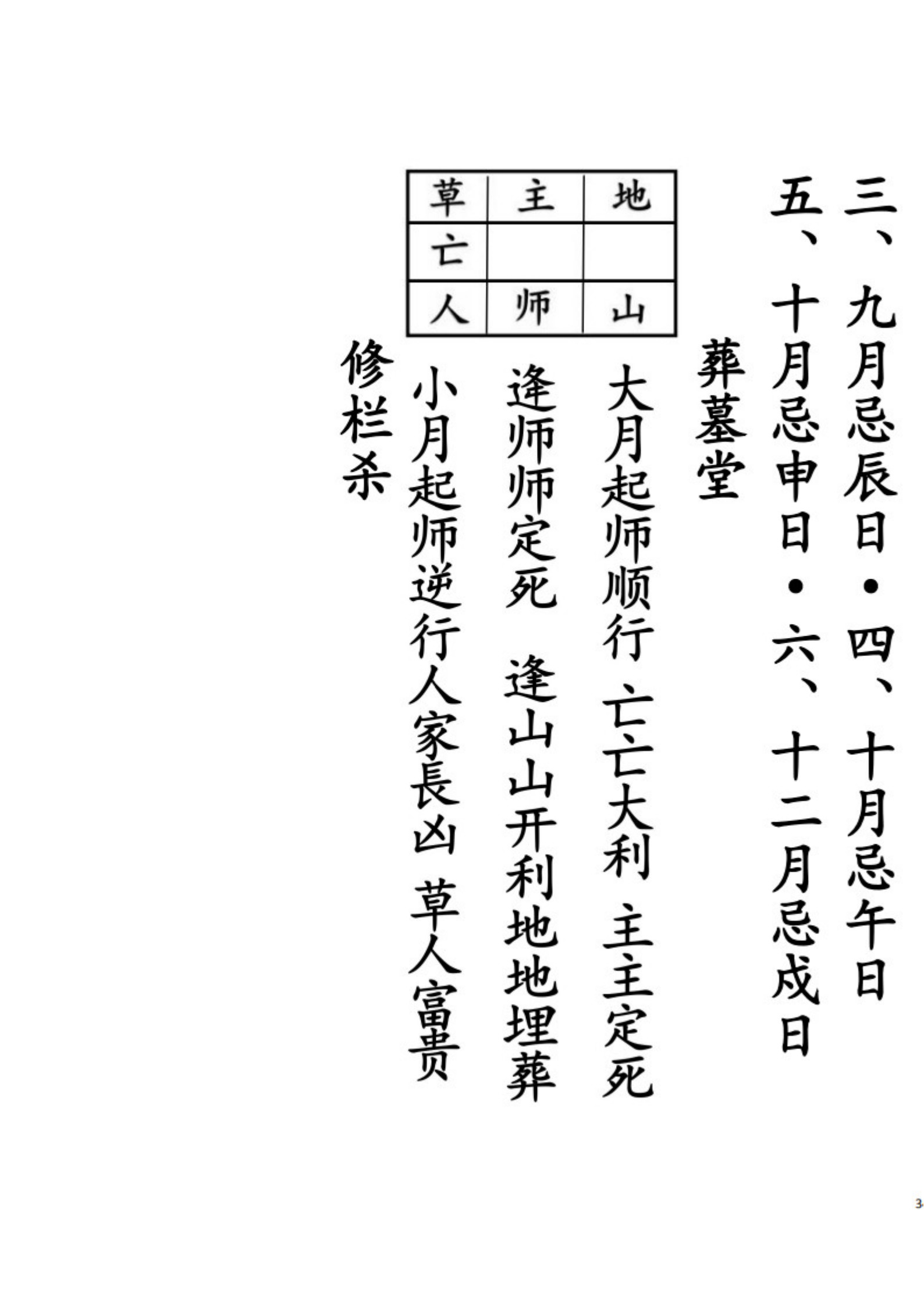 通用日课吉凶论